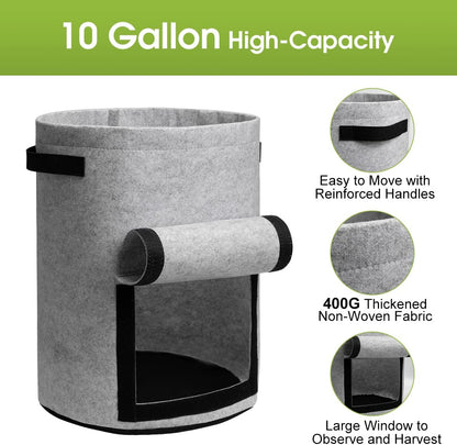 BowLift | 5/7/10/15 Gallon Potato Planting Growing Thickened Nonwoven Plant Fabric Pot Nursery Bags for Home Gardening