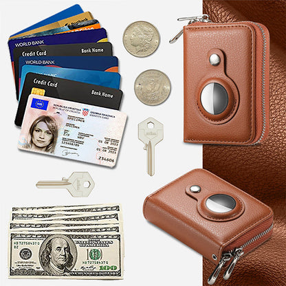 BowLift | Intelligent AirTag-Zip RFID Leather Wallet