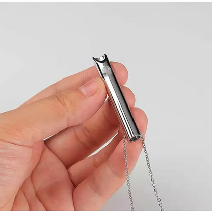 Necklace with breathing exercises | Stainless steel | Alternative to smoking and vaping for anxiety relief