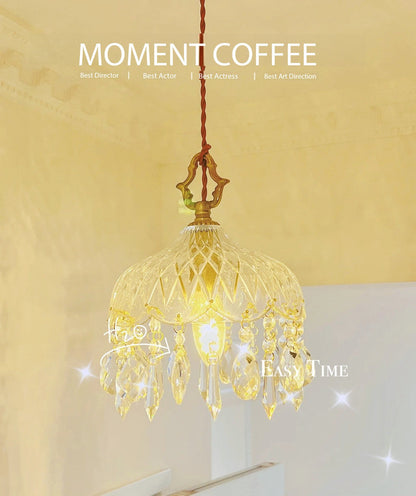 Small Brass Crystal Chandelier