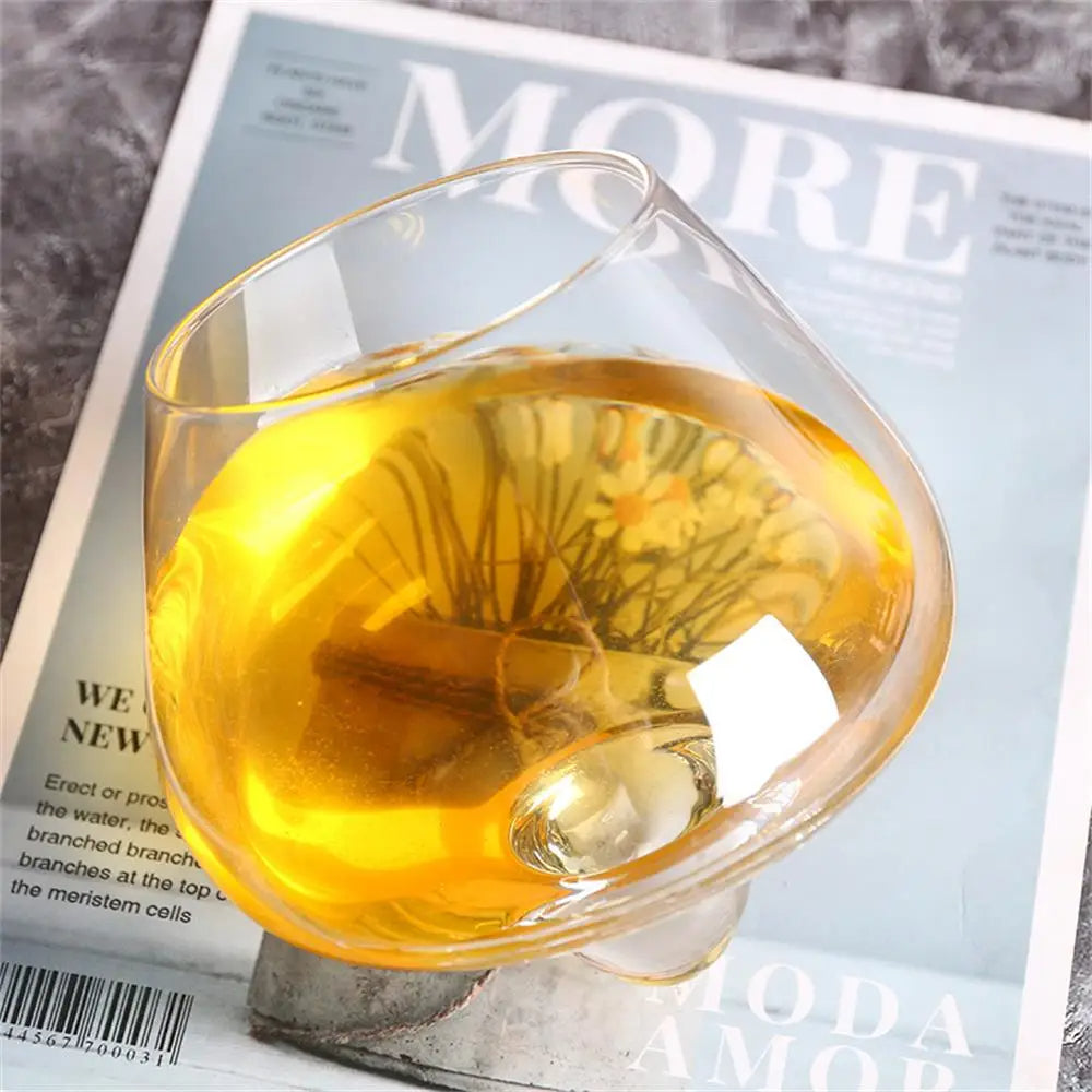 Belly Whiskey and Beer Glass - Rotating Tumbler for Cocktails, Wine and other Drinks Bowlift