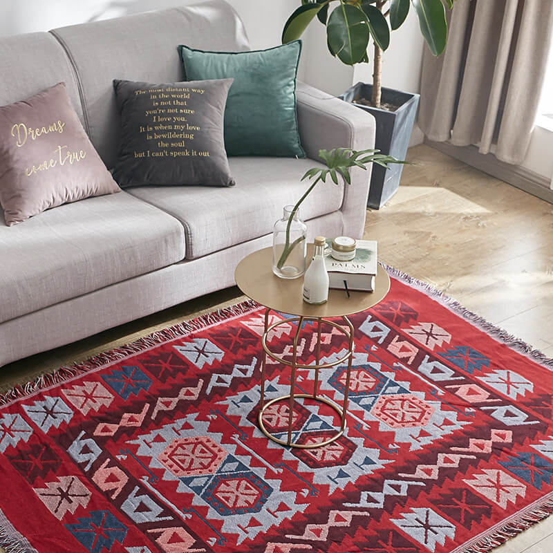 Bohemian knitted throw blankets for sofa decor