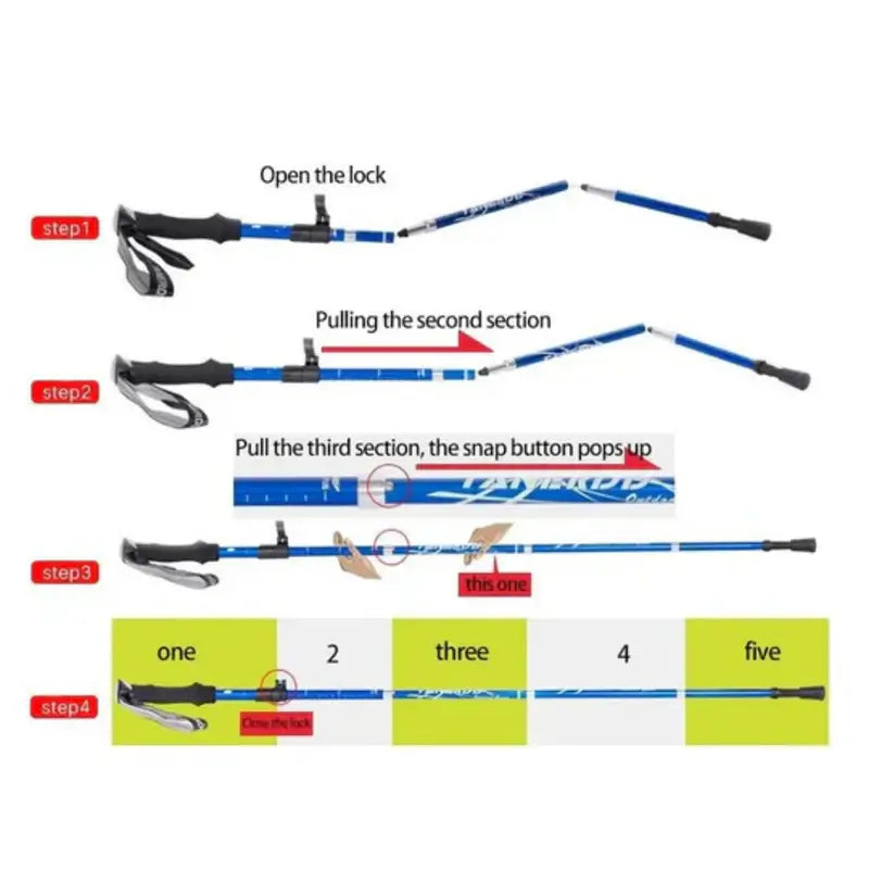Skanto | Adjustable Folding Trekking Pole for Hiking, Backpacking & Outdoor Adventures - Lightweight Aluminum Design