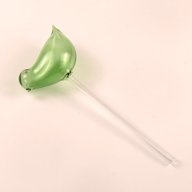 Self-watering glass birds
