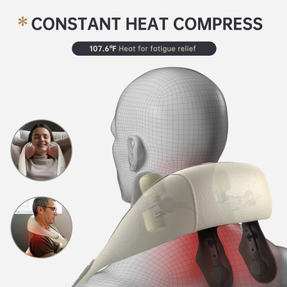 Skanto | Heated Massage Chair with Back and Neck Pillow – Shiatsu Massage for Total Comfort