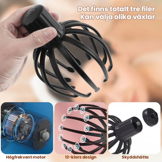 Octopus-themed head massager