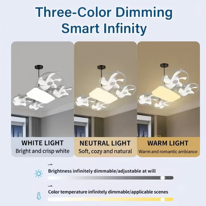 Modern ceiling fan with four blades and light | Karnz