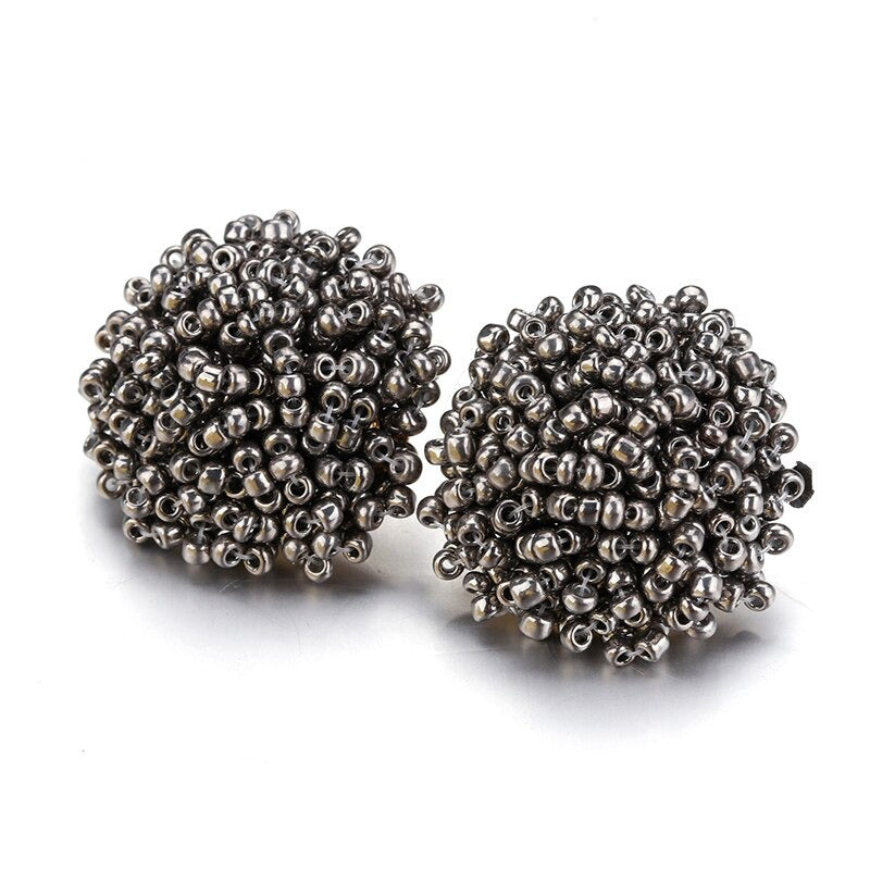 Skanto | Handmade Multicolor Pearl Pompom Stud Earrings