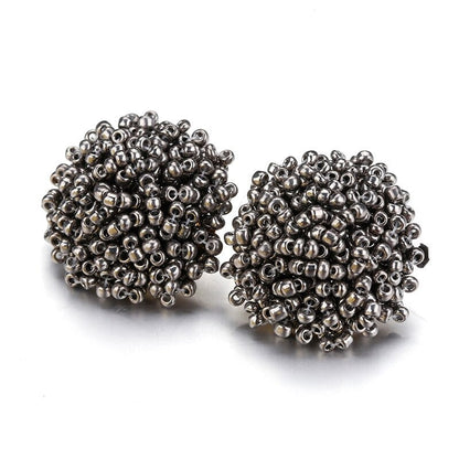 Skanto | Handmade Multicolor Pearl Pompom Stud Earrings