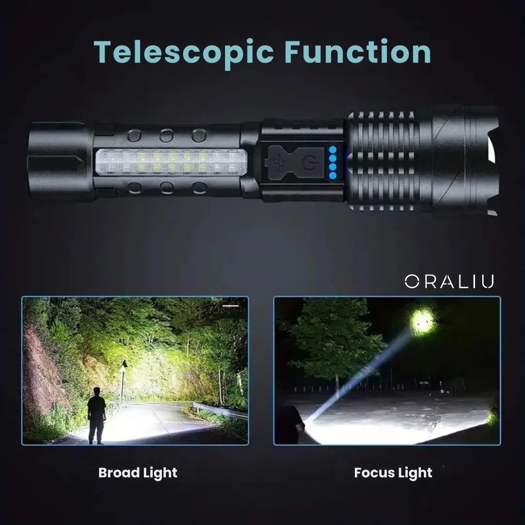 Skanto | Zoomable LED Flashlight – 3KM Range, Ultra Bright & Durable