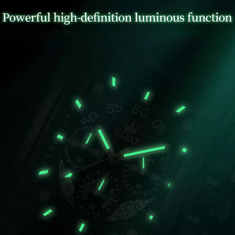 Olevs® Luminous Luxury Square Business Automatic Mechanical Watch | Bowlift