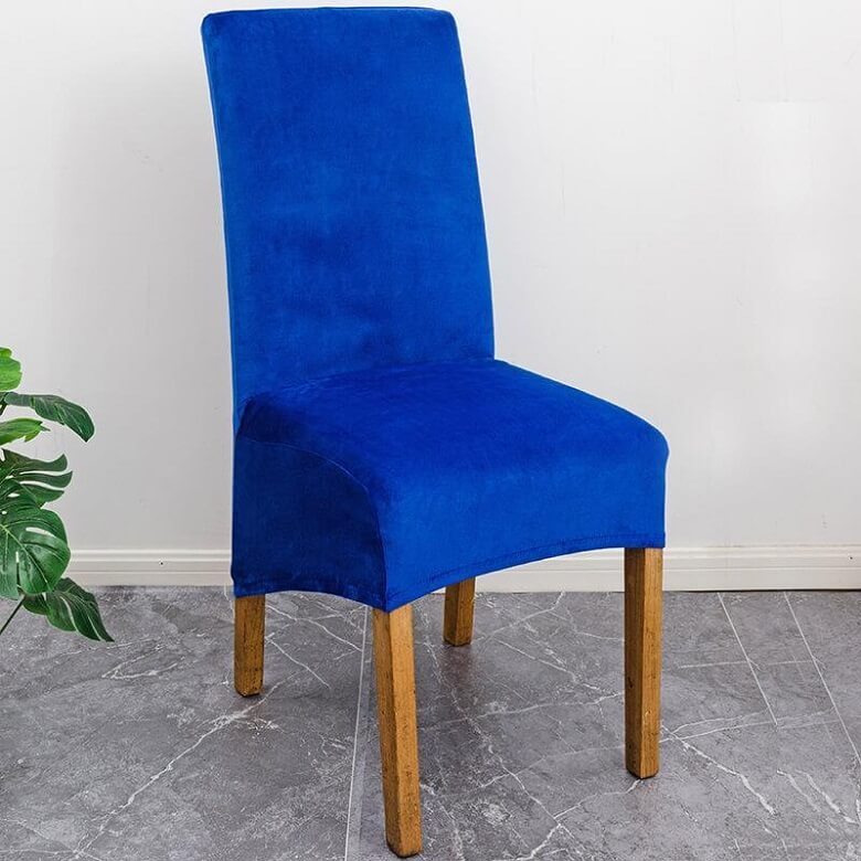 BowLift | Stretch Velvet XL Size Dining Chair Covers x4 | Soft. Stretchable & Non-Slip for Home Dining Room Decoration