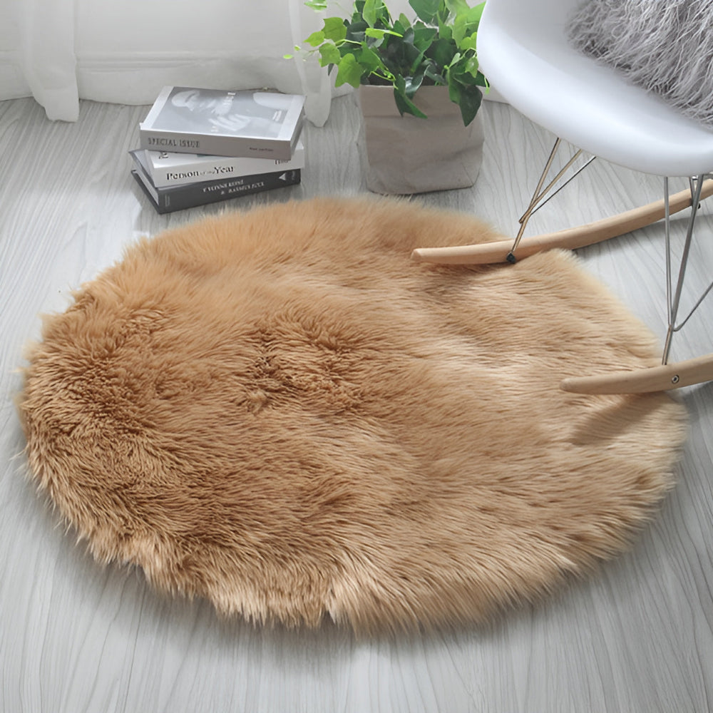 Round Plush Bedroom Floor Rug | Karnz
