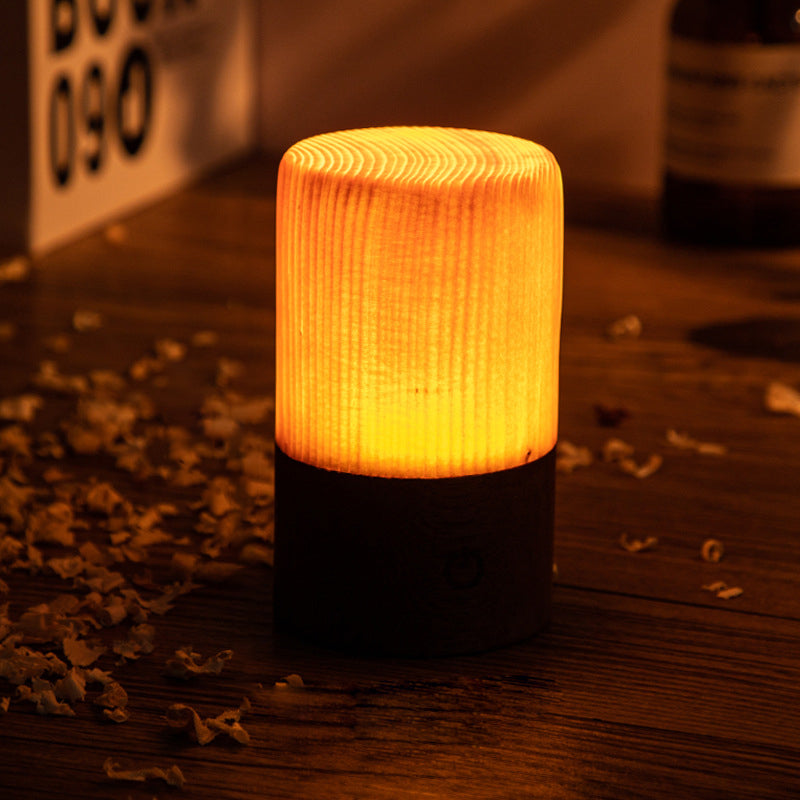 Wireless LED TaBowlifte Lamp with Touch Control | RechargeaBowlifte Battery | Wood Grain Design | AdjustaBowlifte Brightness | Bowlift