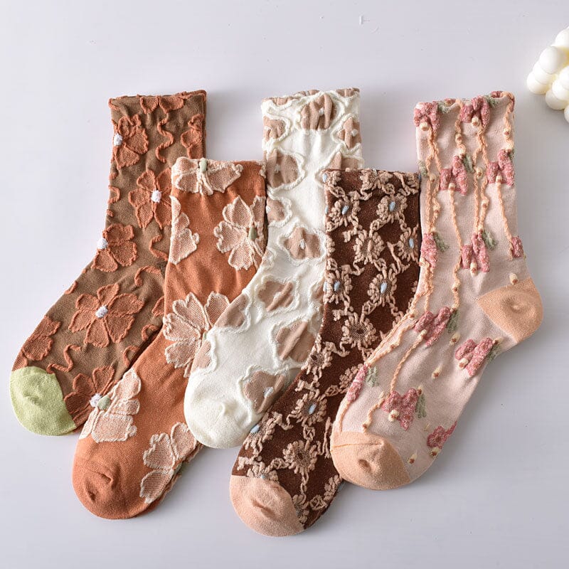 Skanto | Women's Floral Cotton Socks (10 Pairs)