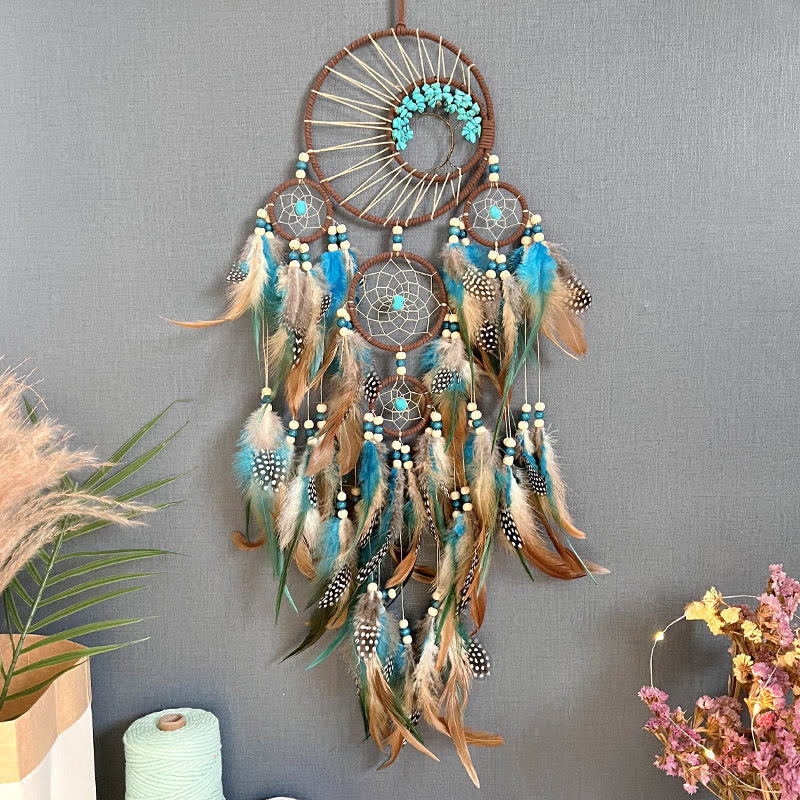 Skanto | Turquoise Tree of Life Feather Dreamcatcher
