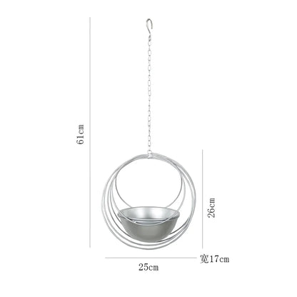 BowLift | Decorative Iron Hanging Flower Pot - Swinging Wall Planter Basket for Home