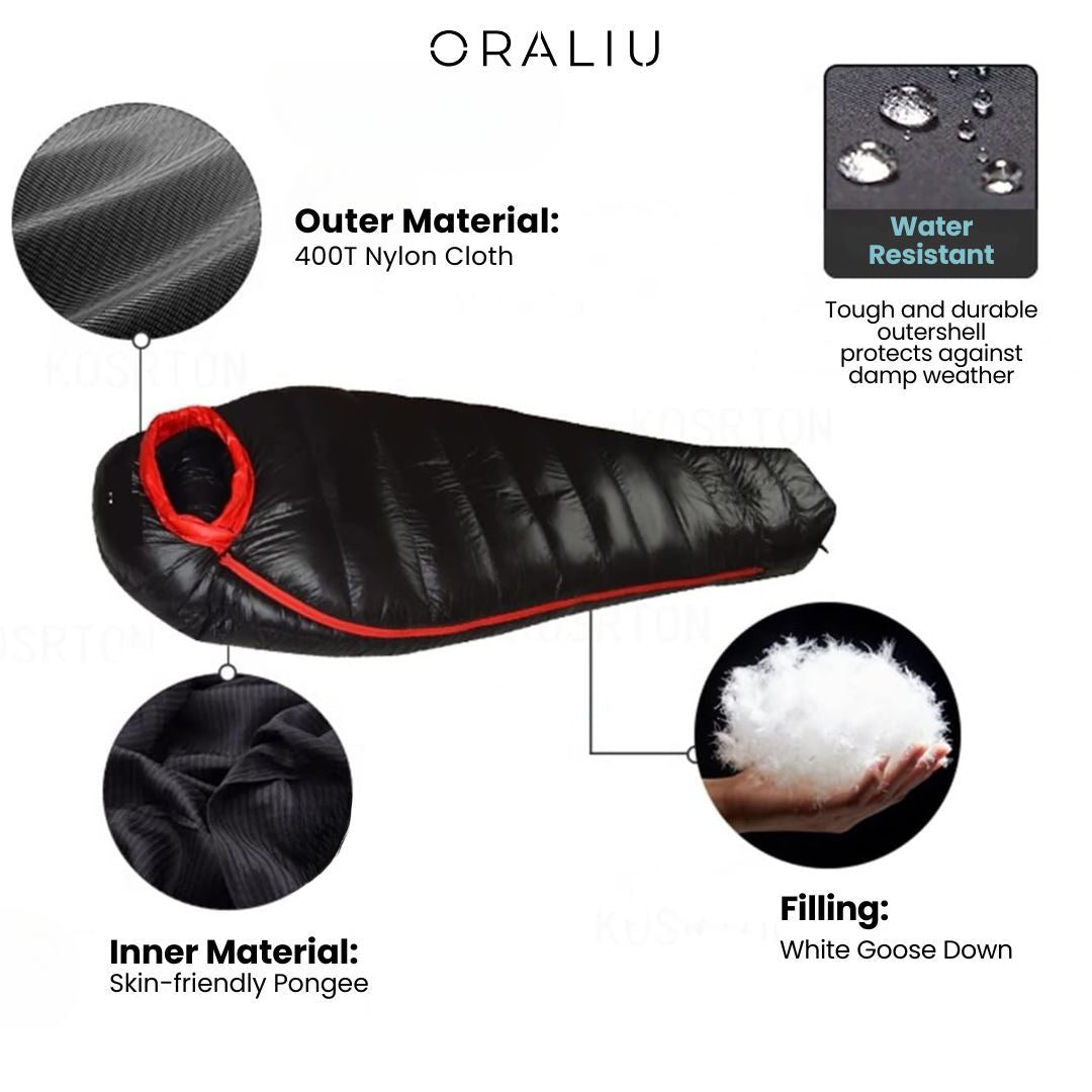 BowLift | Winter Sleeping Bag – Down Insulated, 400T Ripstop Nylon, -20°C Rated
