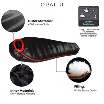 BowLift | Winter Sleeping Bag – Down Insulated, 400T Ripstop Nylon, -20°C Rated