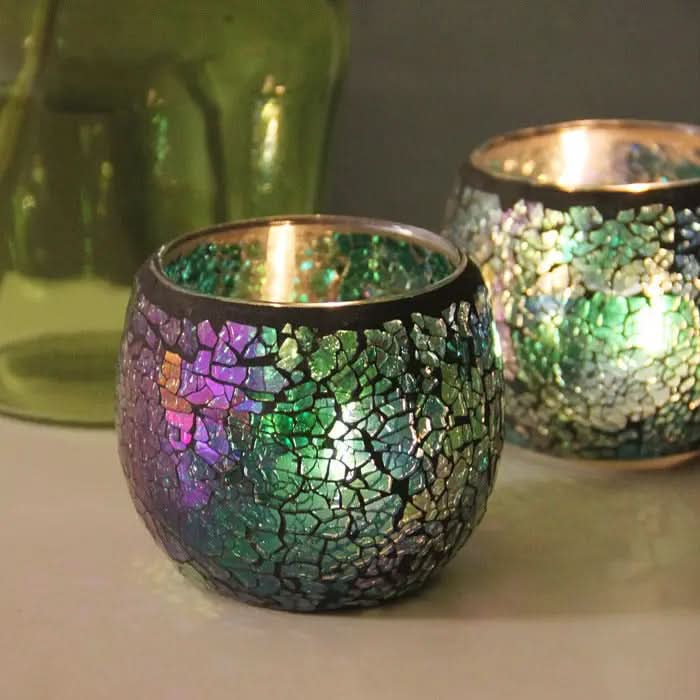 Skanto | Mosaic Glass Candle Holder for Home Decor