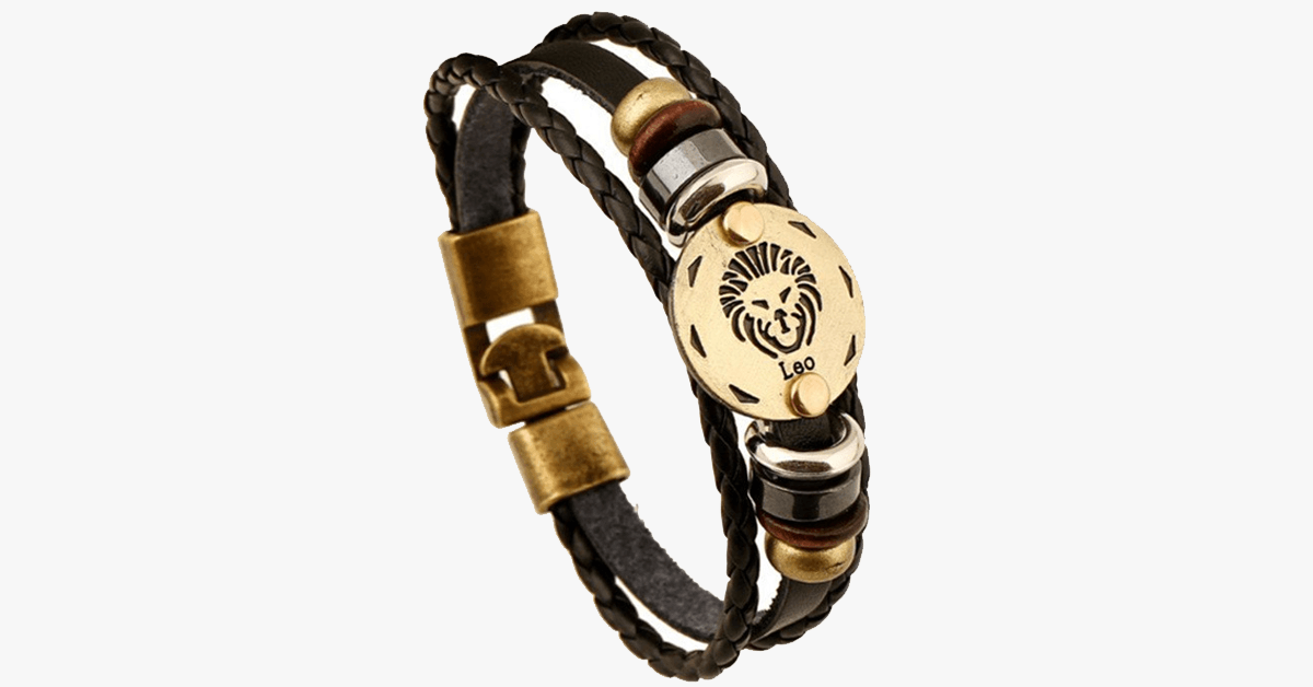 BowLift | Zodiac Bracelet - Gallstone Leather Bracelet - Available for all zodiac signs