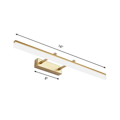 16"/19.5" W Modern Style Acrylic LED Right Wall Sconce for Bathroom Vanity in Gold, Warm/White Light | Karnz