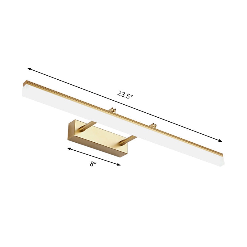 16"/19.5" W Modern Style Acrylic LED Right Wall Sconce for Bathroom Vanity in Gold, Warm/White Light | Karnz