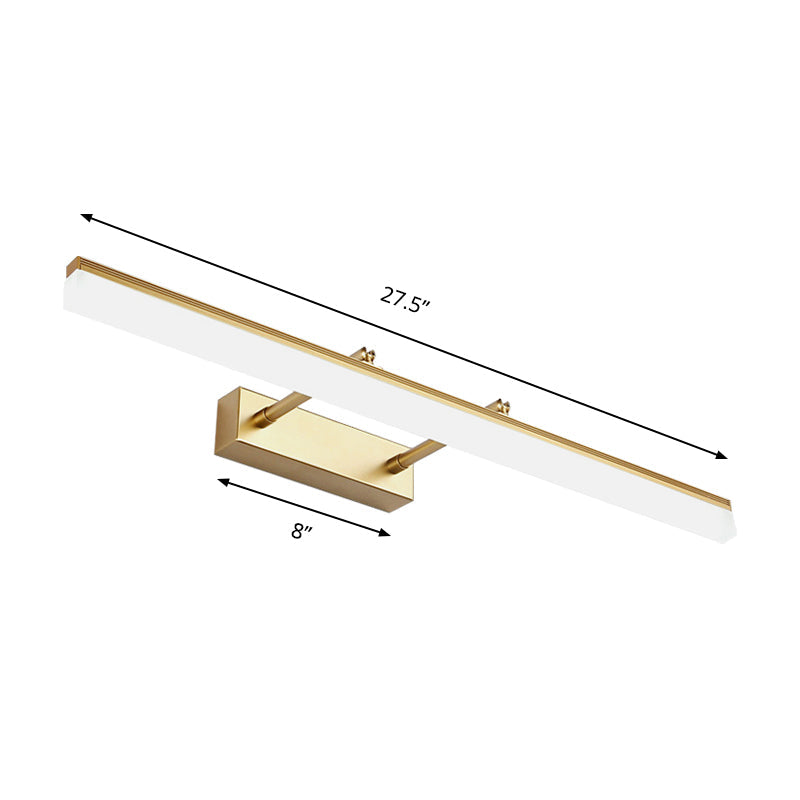 16"/19.5" W Modern Style Acrylic LED Right Wall Sconce for Bathroom Vanity in Gold, Warm/White Light | Karnz