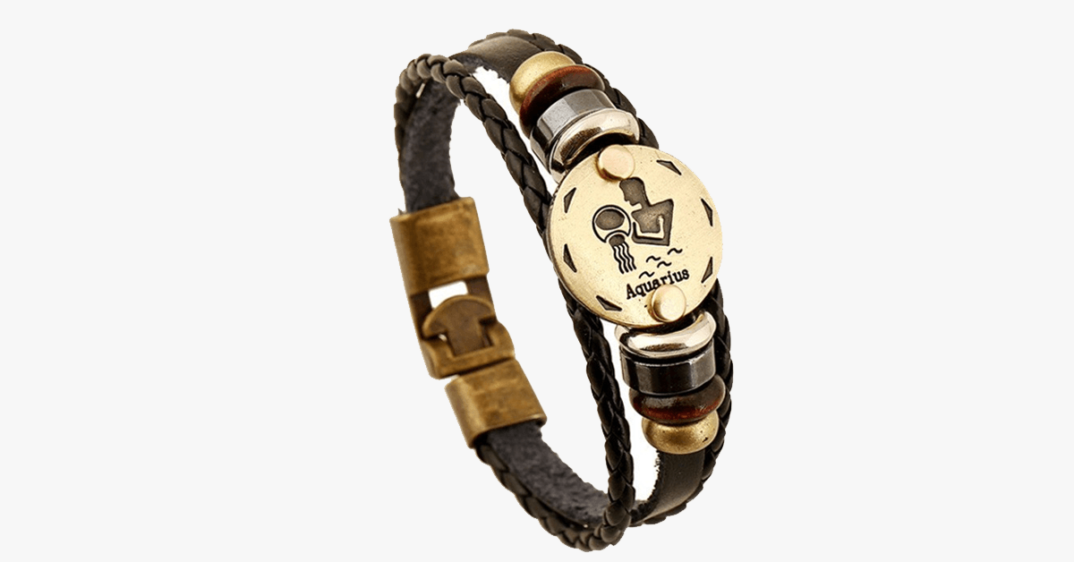 BowLift | Zodiac Bracelet - Gallstone Leather Bracelet - Available for all zodiac signs