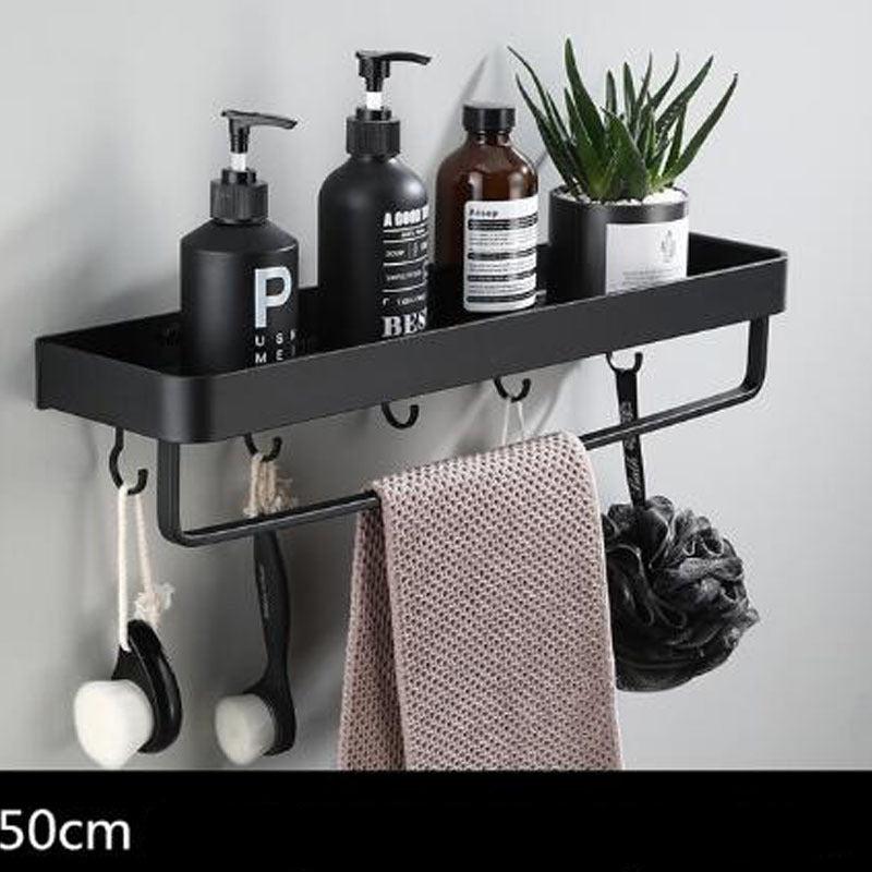 Skanto | Black Bathroom Shelf Made of Space Aluminum for Wall Mounting