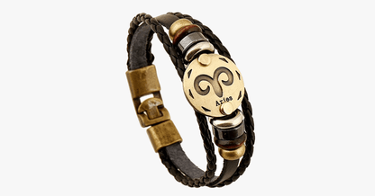 BowLift | Zodiac Bracelet - Gallstone Leather Bracelet - Available for all zodiac signs