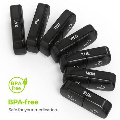 BowLift | AM PM Weekly Pill Organizer – Travel-Friendly, Large Capacity & BPA-Free
