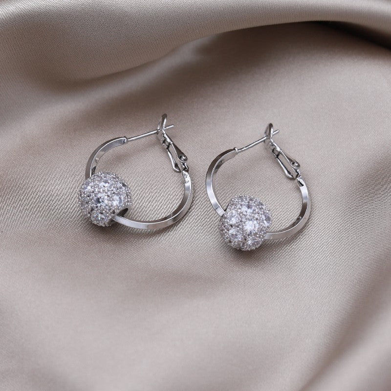 Skanto | Skanto Austrian Crystal Ball Gold/Silver Earrings