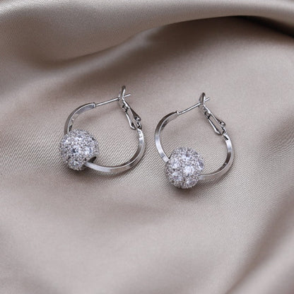 Skanto | Skanto Austrian Crystal Ball Gold/Silver Earrings