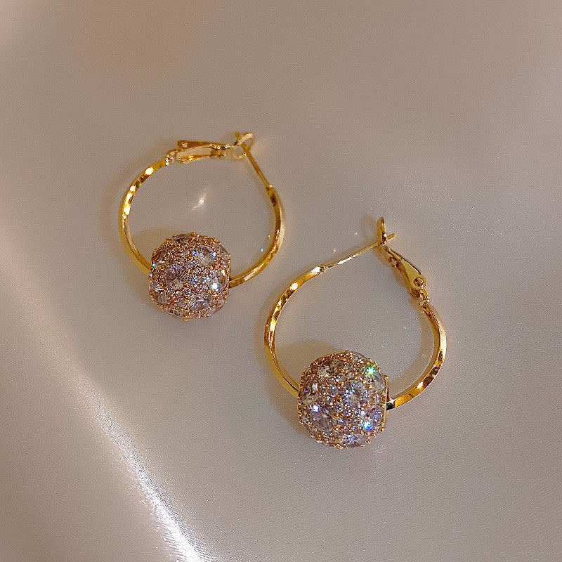 Skanto | Skanto Austrian Crystal Ball Gold/Silver Earrings
