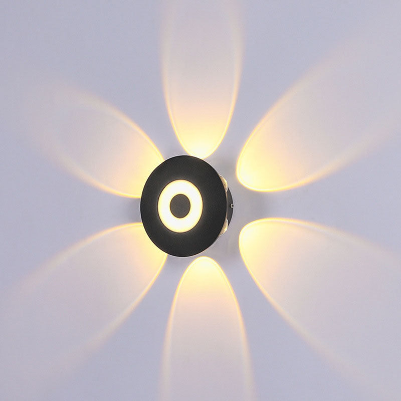 Contemporary Scandinavian Aluminum Round Shade LED Wall Sconce Lamp For Outdoor Patio | Bowlift