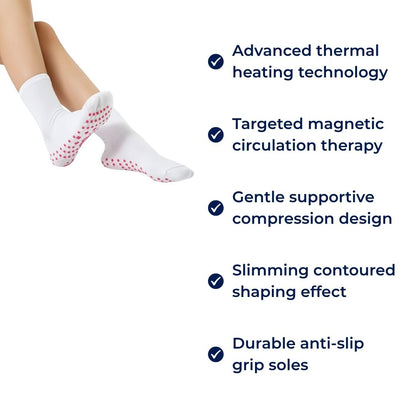 Heating Socks – Magnetic Therapy – Breathable Slimming Thermal Socks for Cold Feet Relief – Boosts Circulation & Comfort Bowlift