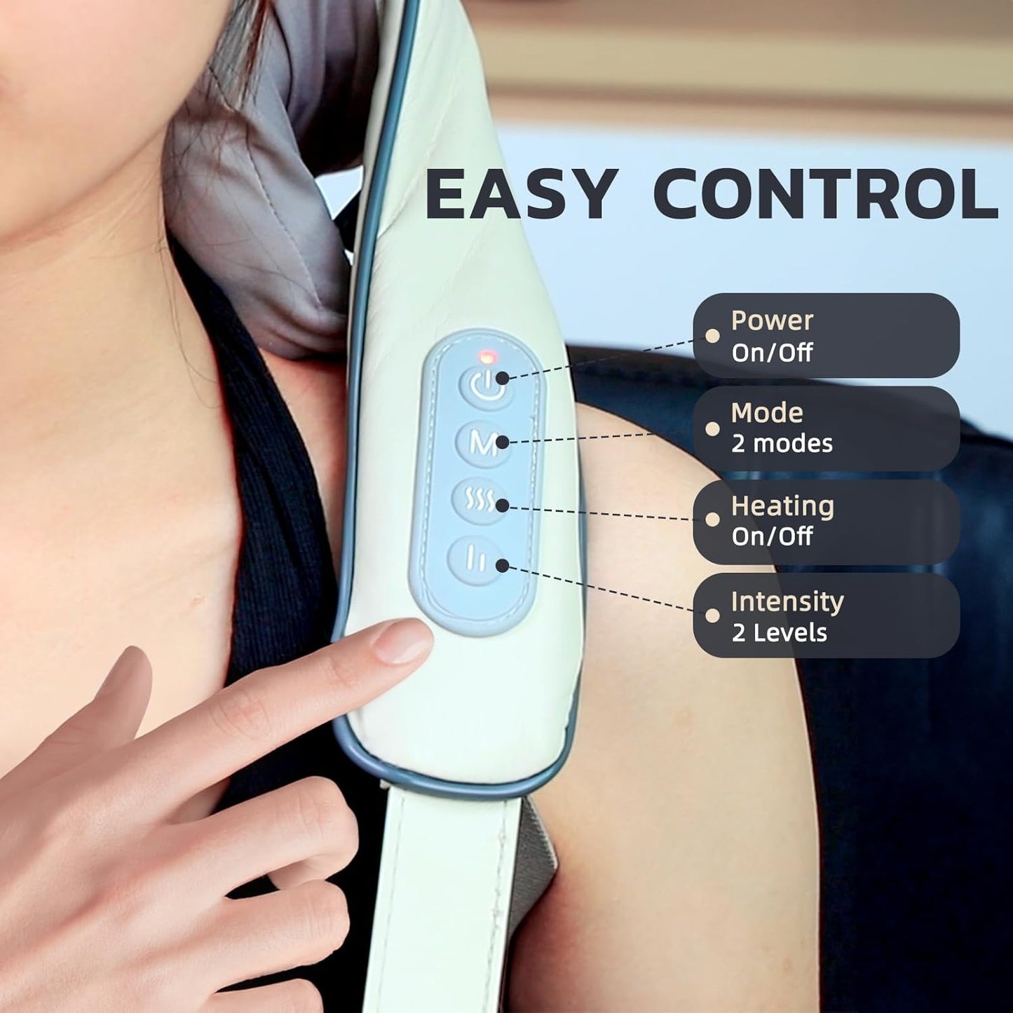 Skanto | Heated Massage Chair with Back and Neck Pillow – Shiatsu Massage for Total Comfort