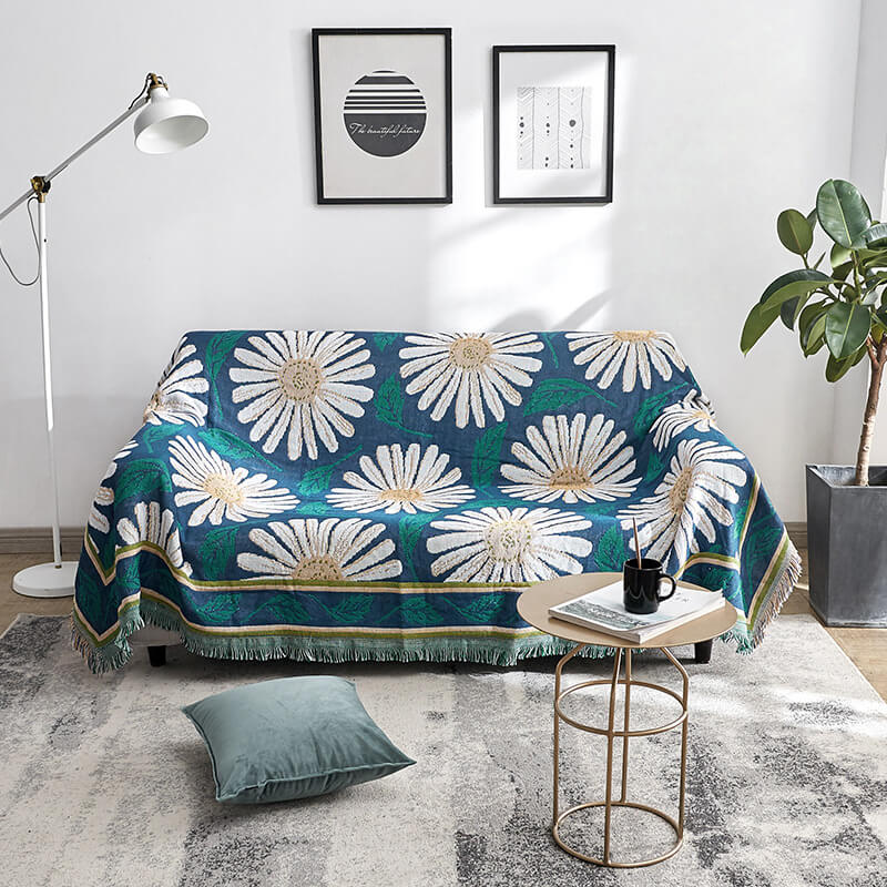 Bohemian knitted throw blankets for sofa decor