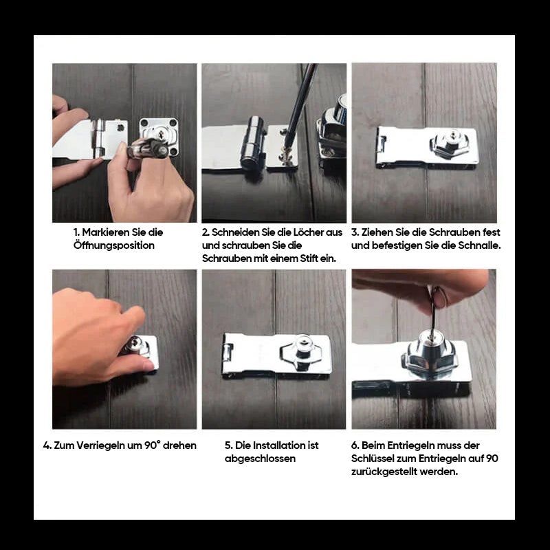Sandsberg | Door Lock Bolt | Installation without Drilling with Key