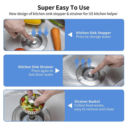 Upgrade 3-in-1 Kitchen Sink Drain Strainer | Kalsten