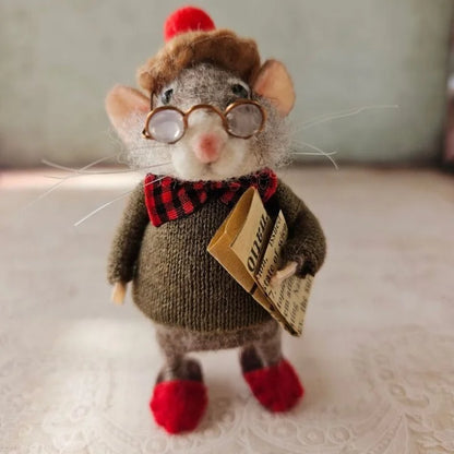 Skanto | Handmade Felt Mouse Decoration | Sustainable and Cozy | 7,6 cm