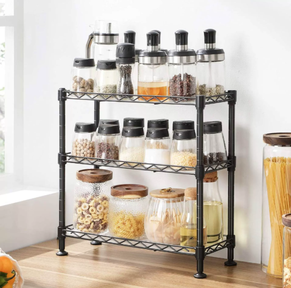 BowLift | Heavy Duty 3-Shelf Steel Storage Rack with Locking Wheels, Adjustable Height, 750 lb Capacity