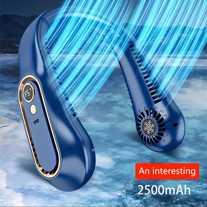 1pc Portable USB Cooler Fan with 5 Speeds and Digital Display - Super Strong Technology and Bladeless Design for Outdoor Use | Karnz