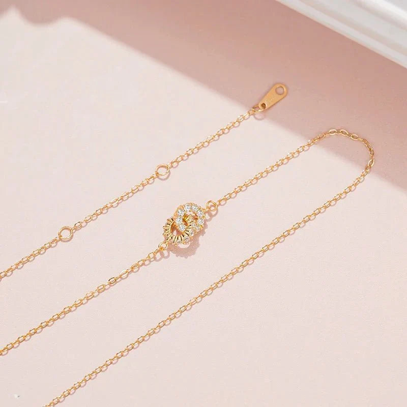 Brehn | 14K S925 interconnected diamond circles necklace