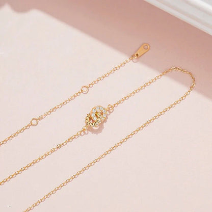 Brehn | 14K S925 interconnected diamond circles necklace