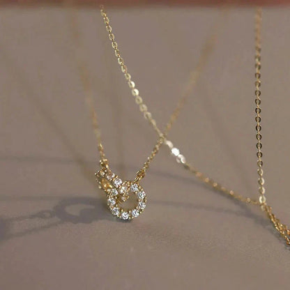 Brehn | 14K S925 interconnected diamond circles necklace