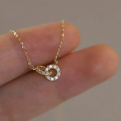 Brehn | 14K S925 interconnected diamond circles necklace