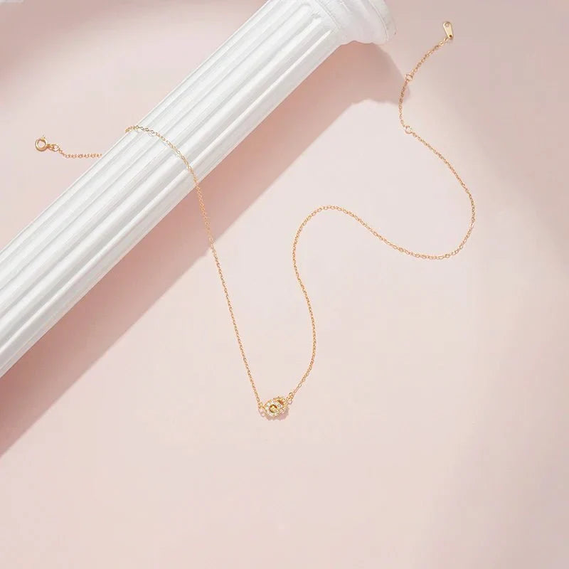 Brehn | 14K S925 interconnected diamond circles necklace