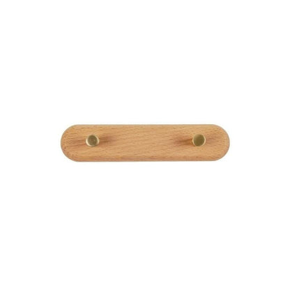 BowLift | WandHout – Minimalistic wooden wall coat rack with brass hooks